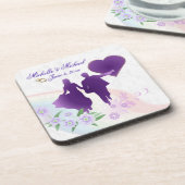 カスタムな新郎新婦の記念品はコースター#2に栓をします コースター (左側)