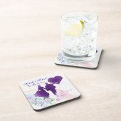 カスタムな新郎新婦の記念品はコースター#2に栓をします コースター (右側)