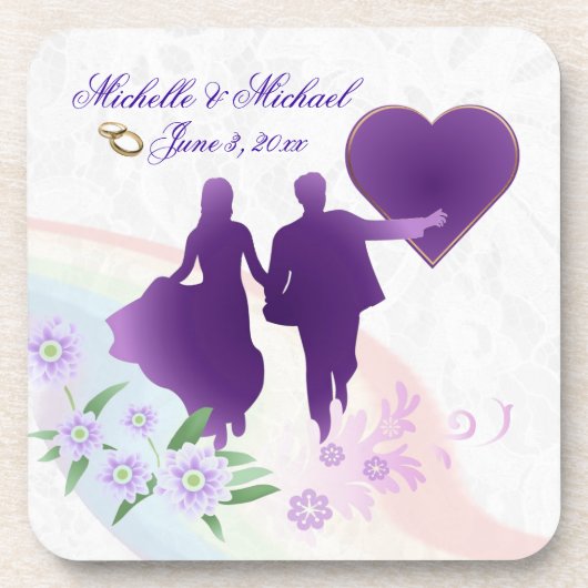 カスタムな新郎新婦の記念品はコースター#2に栓をします コースター (正面)