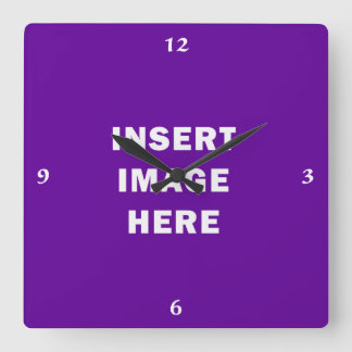 カスタムな時計のテンプレートの白い書道数 スクエア壁時計