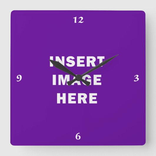 カスタムな時計のテンプレートの白い書道数 スクエア壁時計 (正面)
