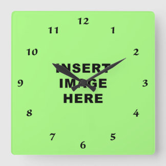 カスタムな時計のテンプレートの黒の書道数 スクエア壁時計