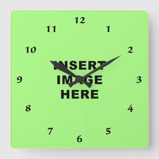 カスタムな時計のテンプレートの黒の書道数 スクエア壁時計 (正面)