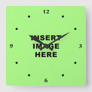 カスタムな時計のテンプレートの黒の書道数 スクエア壁時計