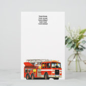 カスタムな普通消防車 便箋 (スタンド正面)