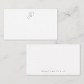 カスタムな書道のモノグラムのな最小主義のテンプレート ノートカード (正面/裏面)