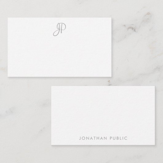 カスタムな書道のモノグラムのな最小主義のテンプレート ノートカード (正面/裏面)