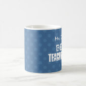 カスタムな最も最高のな先生の青い水玉模様 マグカップ (中央)