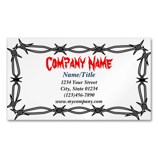 カスタムな有刺鉄線の磁気名刺 マグネット名刺 (正面)