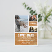 カスタムな木製の写真のブロックの結婚式の保存日付 セーブザデート (スタンド正面)