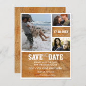 カスタムな木製の写真のブロックの結婚式の保存日付 セーブザデート (正面/裏面)