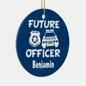 カスタムな未来の役人の男の赤ちゃんのクリスマスのオーナメント セラミックオーナメント (右)