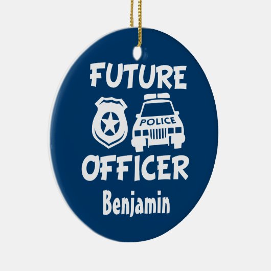 カスタムな未来の役人の男の赤ちゃんのクリスマスのオーナメント セラミックオーナメント (右)