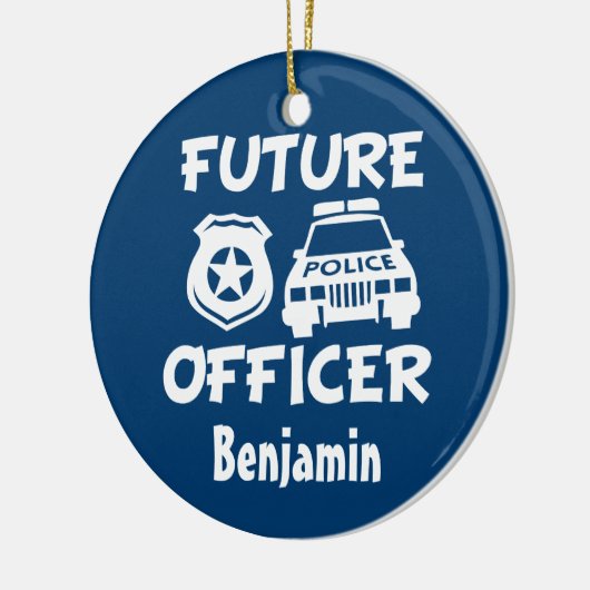 カスタムな未来の役人の男の赤ちゃんのクリスマスのオーナメント セラミックオーナメント (左)