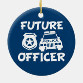 カスタムな未来の役人の男の赤ちゃんのクリスマスのオーナメント セラミックオーナメント (裏面)