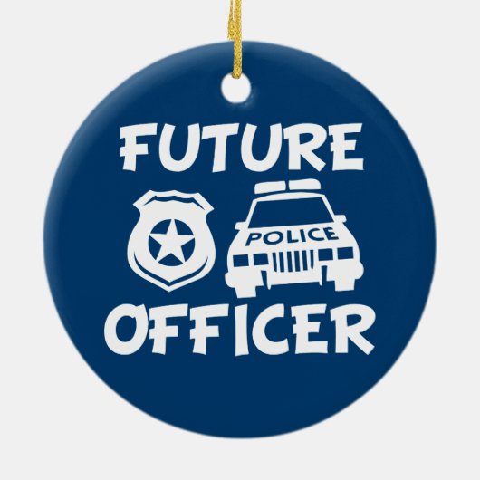 カスタムな未来の役人の男の赤ちゃんのクリスマスのオーナメント セラミックオーナメント (裏面)