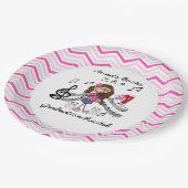 カスタムな棒の姿のバイオリンプレーヤーの紙皿 ペーパープレート (アングル)