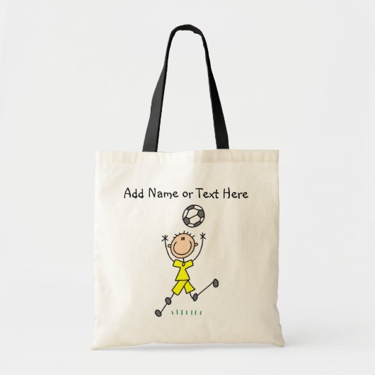 カスタムな棒の姿の黄色のサッカーの選手のバッグ トートバッグ (正面)