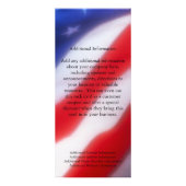 カスタムな棚カード、愛国心が強いデザイン ラックカード (裏面)