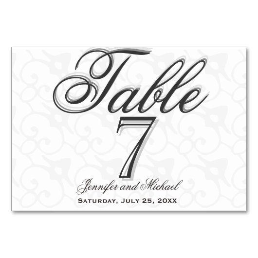 カスタムな横のテーブルカード テーブルナンバー (正面)