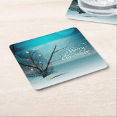 カスタムな正方形のコースター-メリークリスマス スクエアペーパーコースター (アングル)