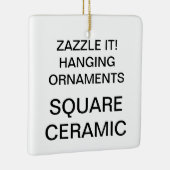 カスタムな正方形の磁器のクリスマスツリーのオーナメント セラミックオーナメント (右)