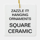 カスタムな正方形の磁器のクリスマスツリーのオーナメント セラミックオーナメント (正面)