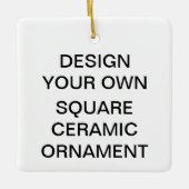 カスタムな正方形の磁器のクリスマスツリーのオーナメント セラミックオーナメント (正面)