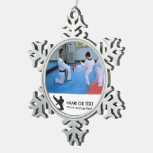 カスタムな武道の写真のクリスマスの雪片 スノーフレークピューターオーナメント (右)