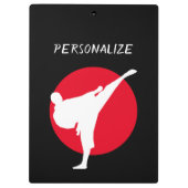 カスタムな武道の空手の学校のインストラクター クリップボード (裏面)