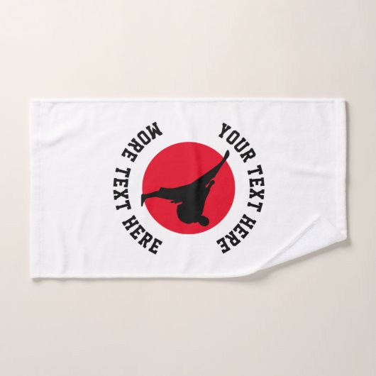 カスタムな武道の空手の学校のロゴ手タオル ハンドタオル (ハンドタオル)