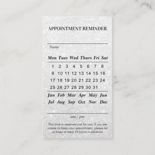 カスタムな歯科医のロゴJMGの歯科医院 予約カード (裏面)