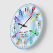 カスタムな歯科医の時計の虹 ラージ壁時計 (傾斜)