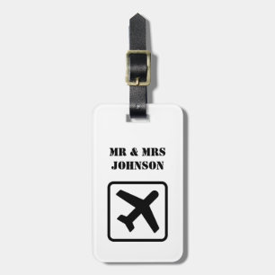 カスタムな氏および夫人飛行機旅行荷物のラベル ラゲッジタグ