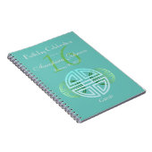 カスタムな水のミントの長寿のモチーフの誕生日のゲスト ノートブック (右側)