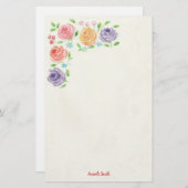 カスタムな水彩画によっては文房具が開花します 便箋 (正面/裏面)