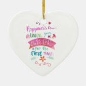 カスタムな氷のフィギュアスケートのGiftwareの幸福のスケート セラミックオーナメント (正面)