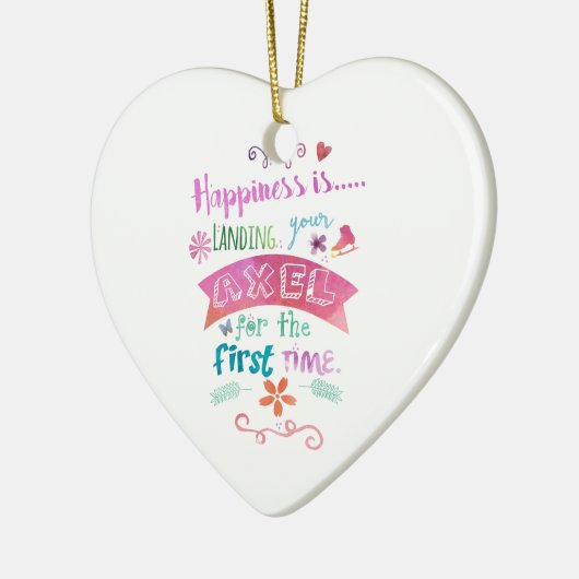 カスタムな氷のフィギュアスケートのGiftwareの幸福のスケート セラミックオーナメント (左)