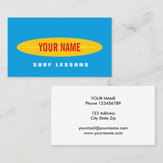 カスタムな波のインストラクターの名刺のテンプレート 名刺 (正面/裏面)