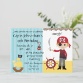 カスタムな海賊男の子の誕生会 招待状 (スタンド正面)