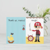 カスタムな海賊男の子は感謝していしています サンキューカード (スタンド正面)