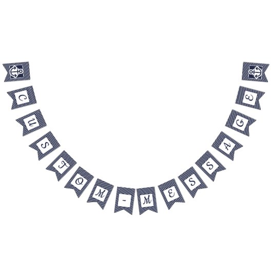 カスタムな海軍ストライプのでプレッピーないかりの旗布 バンティングフラッグ (全)