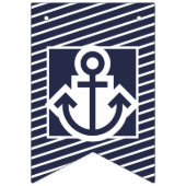 カスタムな海軍ストライプのでプレッピーないかりの旗布 バンティングフラッグ (第1の旗)