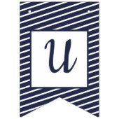 カスタムな海軍ストライプのでプレッピーな旗布 バンティングフラッグ (第3の旗)