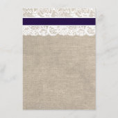 カスタムな海軍及び白いレースの調節または方向 エンクロージャーカード (裏面)