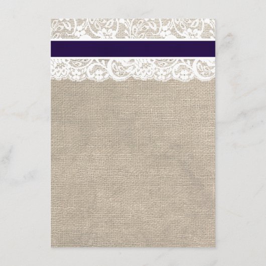 カスタムな海軍及び白いレースの調節または方向 エンクロージャーカード (裏面)