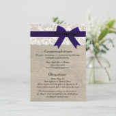 カスタムな海軍及び白いレースの調節または方向 エンクロージャーカード (スタンド正面)