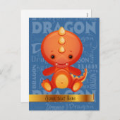 カスタムな漫画の辰年の単語の芸術 シーズンポストカード (正面/裏面)