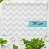 カスタムな灰色のジグザグ形の台所タオル キッチンタオル (折り畳み)