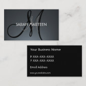 カスタムな灰色の黒いモノグラムの名刺 名刺 (正面/裏面)